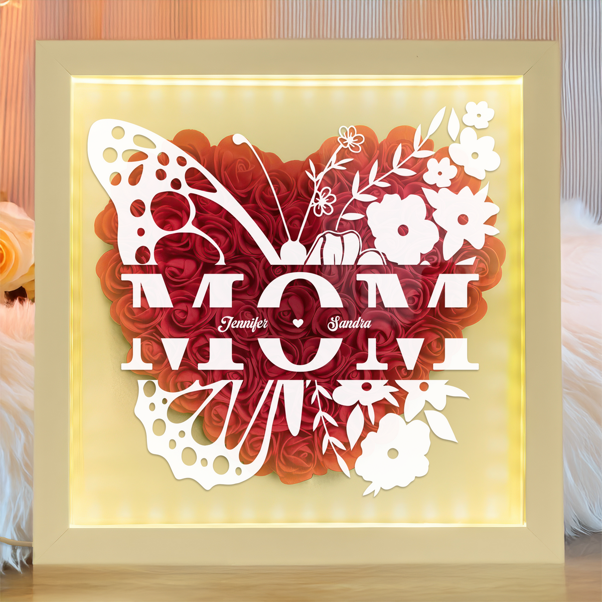 Personalized Butterfly Mom Flower Shadow Box Mother's Fay Gift CH07 895462