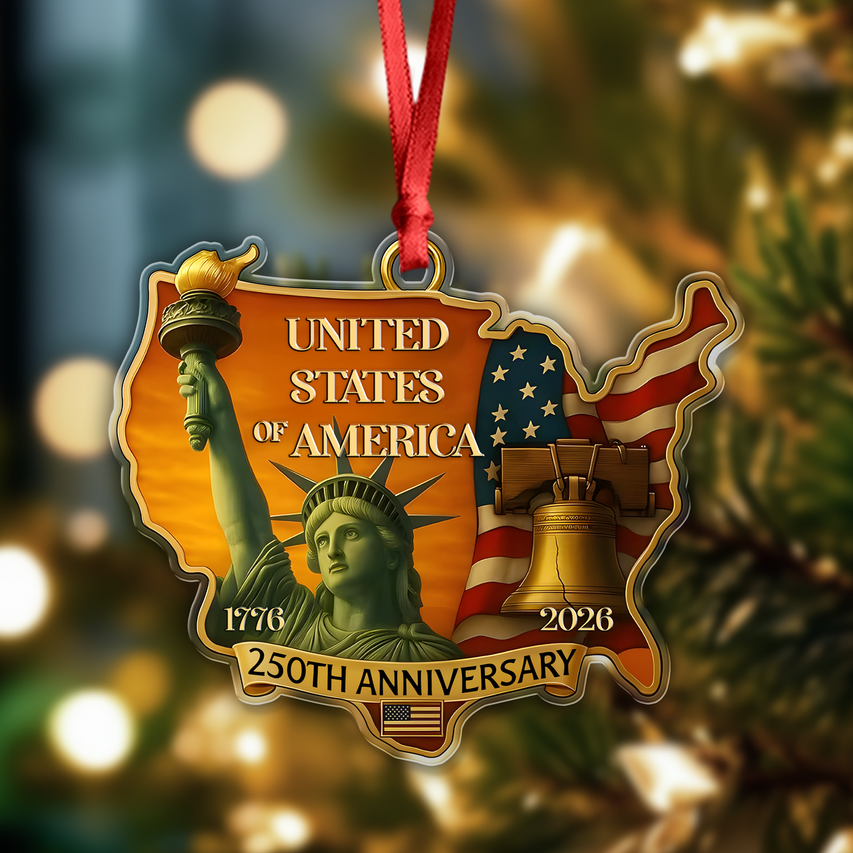 1776 - 2026 United States 250th Anniversary Acrylic Ornament CH07 899610