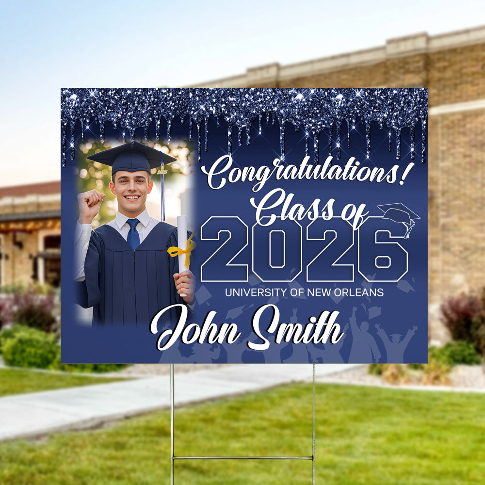 Personalized Congratulations Class Of 2026 Photo Graduation Yard Sign HO82 901378