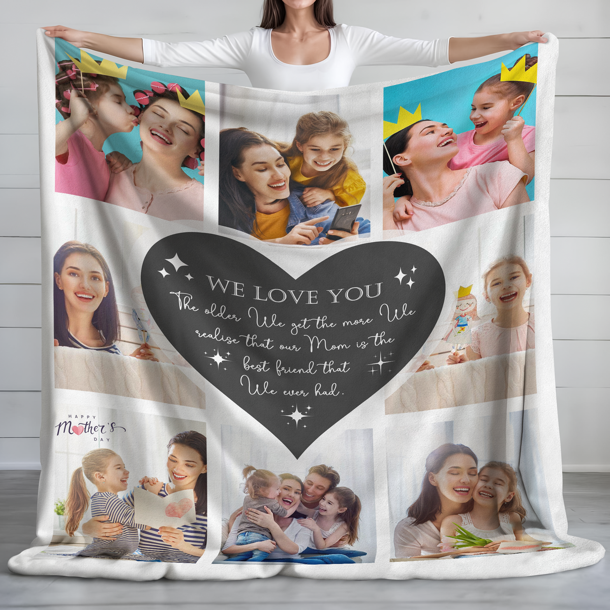 Custom Photo To The World You Are A Mum But To Me You Are The World Blanket Gift For Mother's Day TH10 892571
