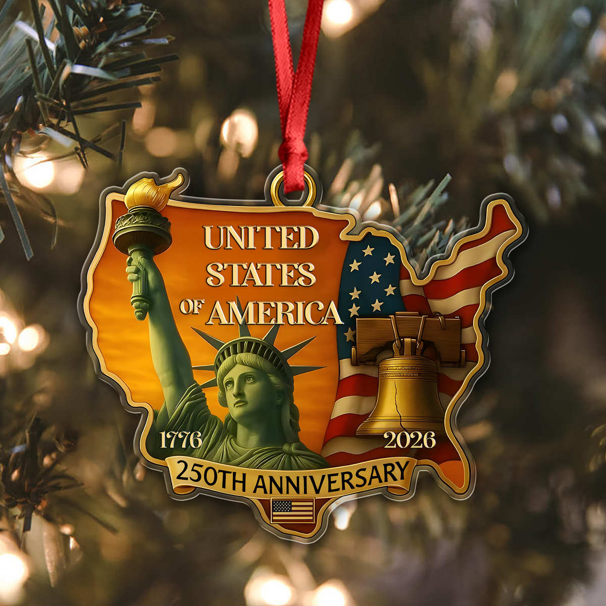 1776 - 2026 United States 250th Anniversary Acrylic Ornament CH07 899610