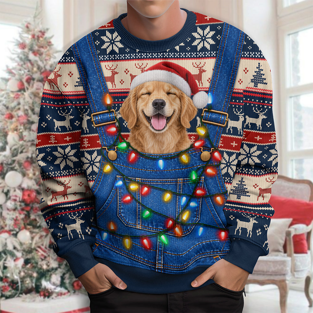 Custom Photo Dog Cat Personalized Christmas Ugly Sweater - Gifts For Dog Cat Lovers HA75 919512
