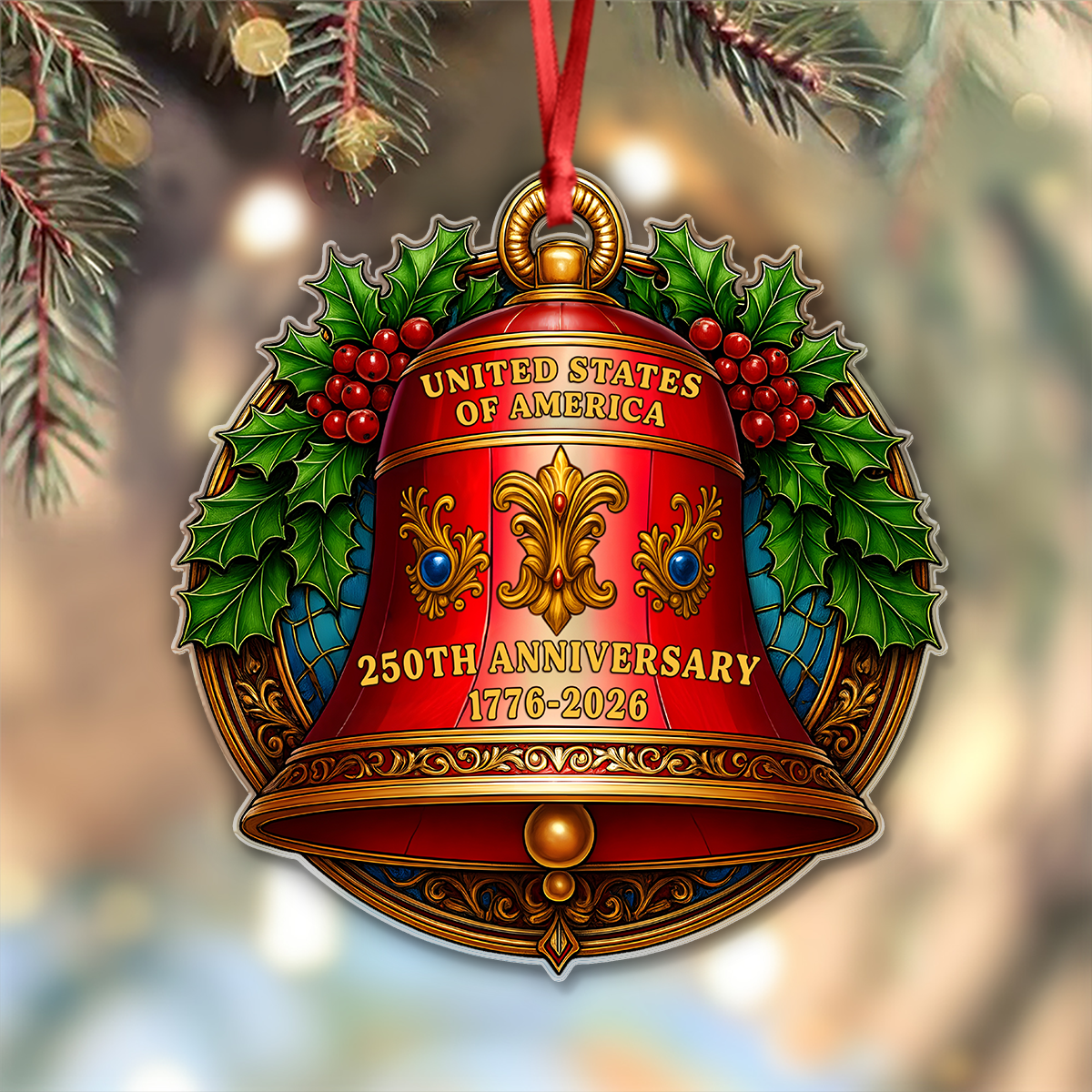 250 Years of America 1776-2026 Liberty Bell Ornament Decor Gift HO82 900098