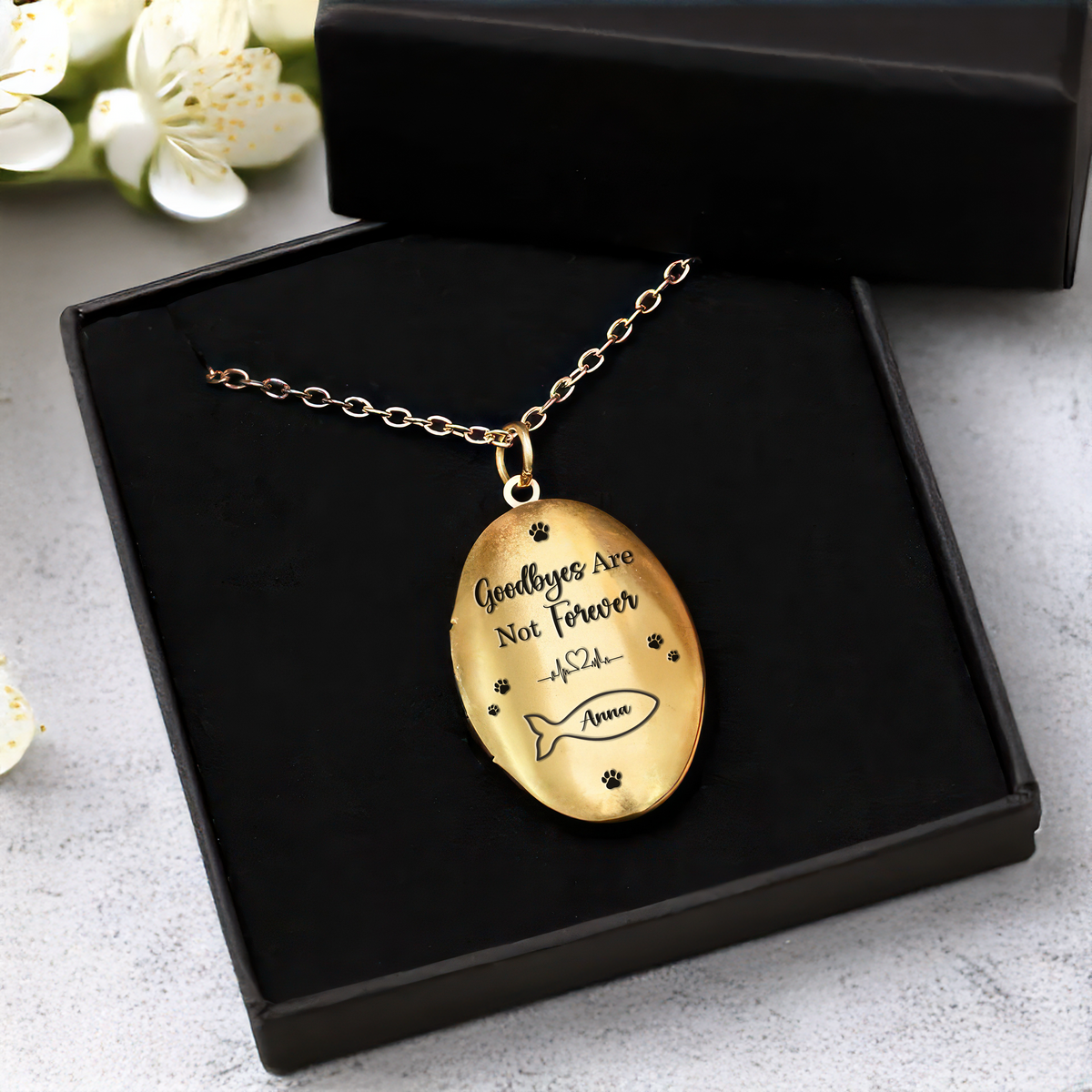 Custom Dog Cat Photo No Longer By My Side But Forever In My Heart Memorial Locket Necklace HO82 893672