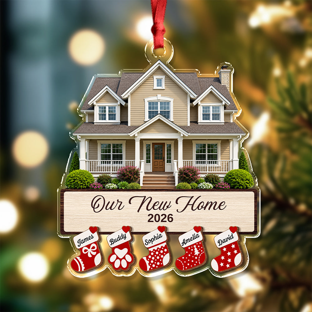 Personalized Our New Home Acrylic Ornament Christmas Tree Decor HA75 922022
