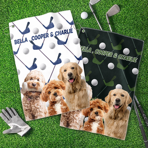 Custom Dog Cat Photo Golf Towel Gift For Dog Cat Dad Golfer HO82 894174