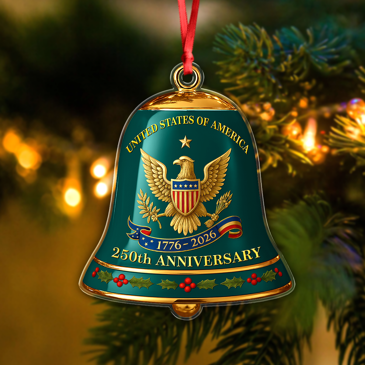 United State of America 250th Anniversary Bell Acrylic Ornament CH07 899184