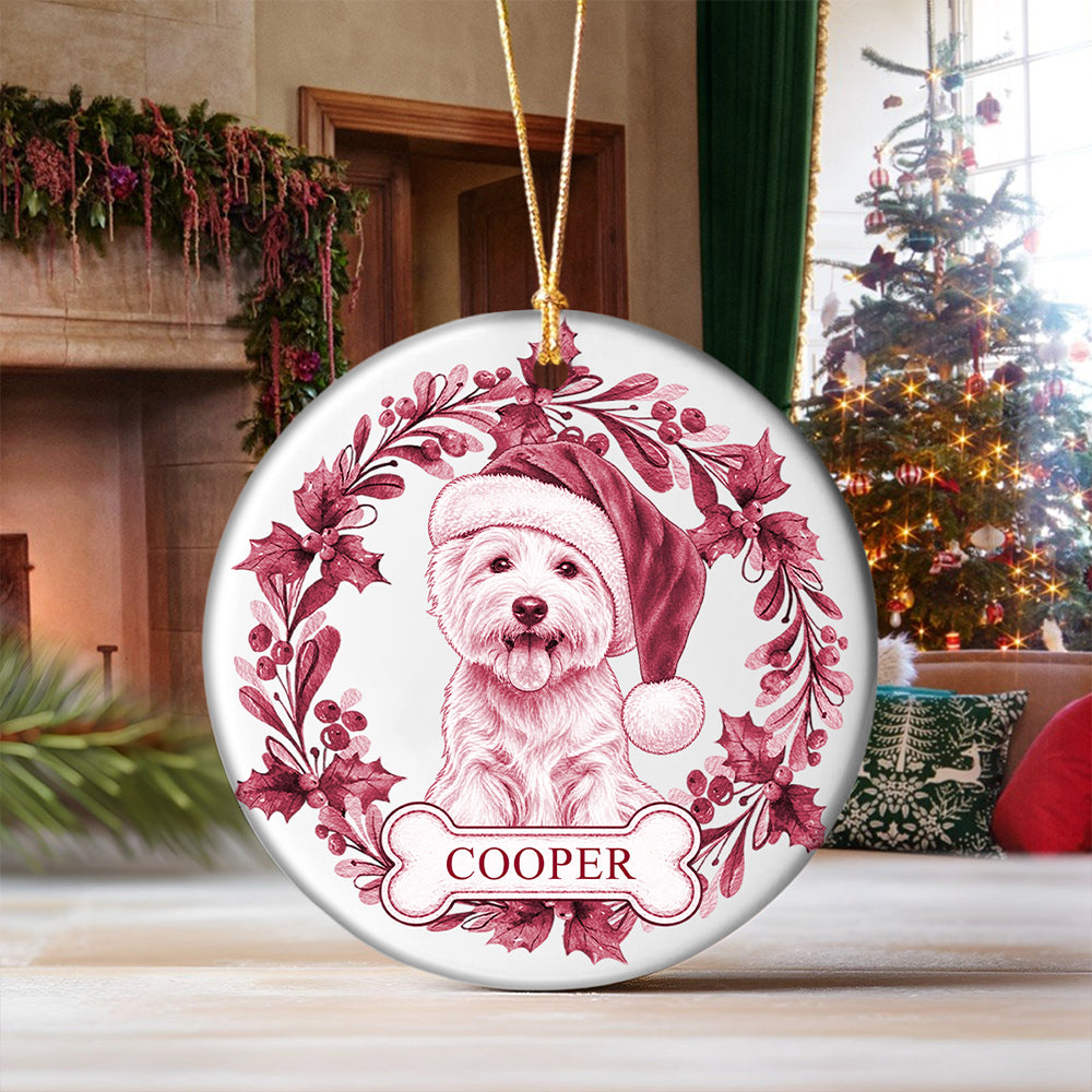 Custom Photo Dog Ceramic Ornament Christmas Gift For Dog Lover HA75 919186
