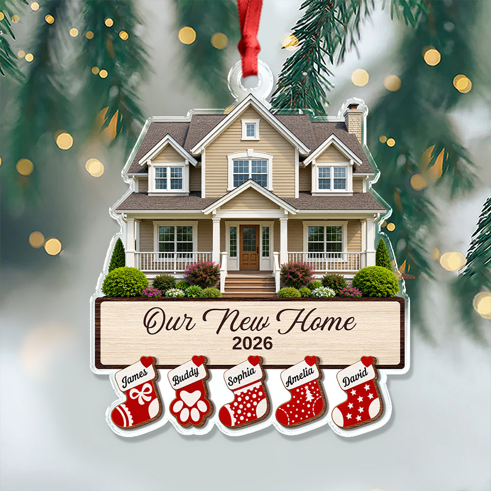 Personalized Our New Home Acrylic Ornament Christmas Tree Decor HA75 922022