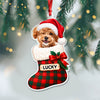 Custom Dog Photo Christmas Stocking Acrylic Ornament, Personalized Pet Holiday Keepsake CH07 180566