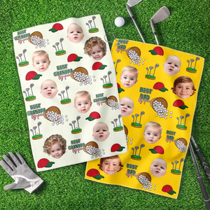 Custom Kid Photo Golf Towel Gift For Dad, Golf Lovers HO82 894176