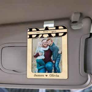 Custom Photo Dad And Kid 2 Layered Car Visor Clip TH10 892967