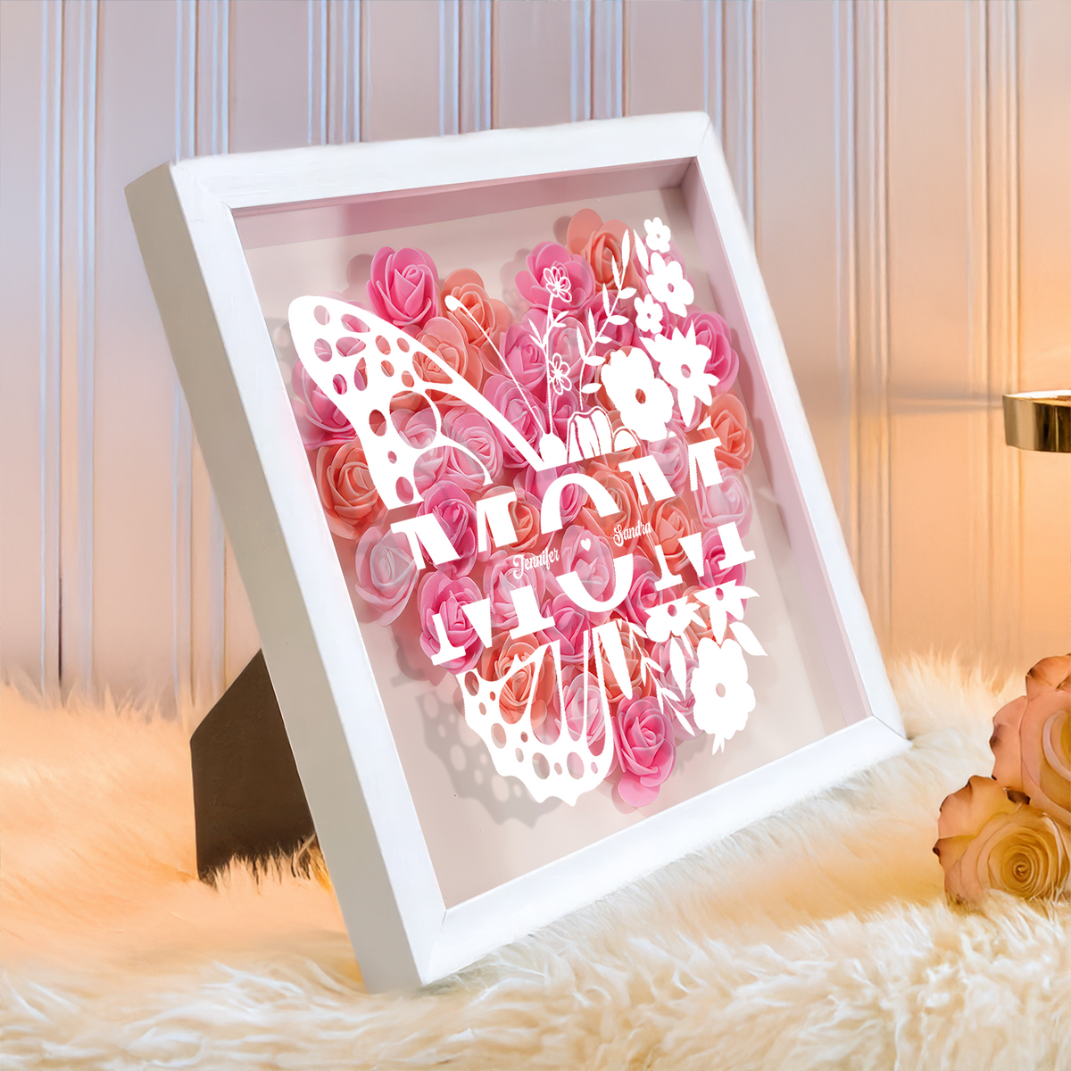 Personalized Butterfly Mom Flower Shadow Box Mother's Fay Gift CH07 895462