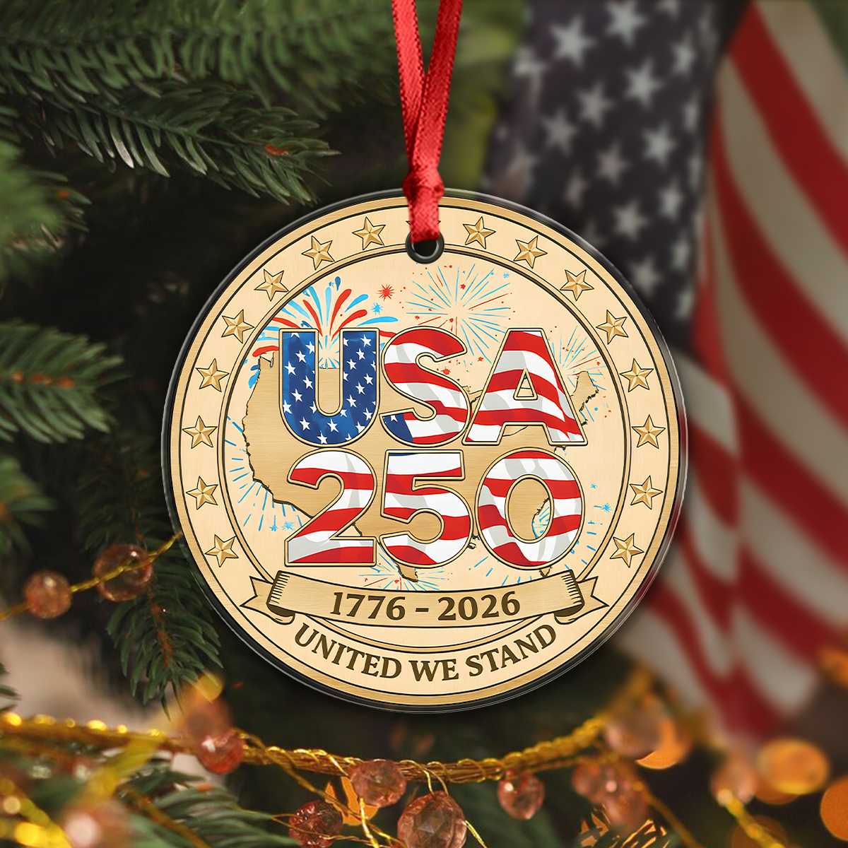 USA 250th Anniversary Acrylic Ornament 250 Years of The United States Patriotism Gifts CH07 899606