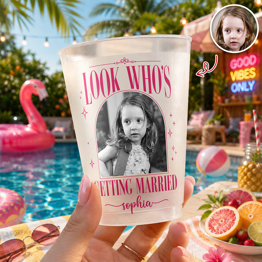 Custom Photo Look Who's Getting Married Bride Cup Bachelorette Party HA75 921968