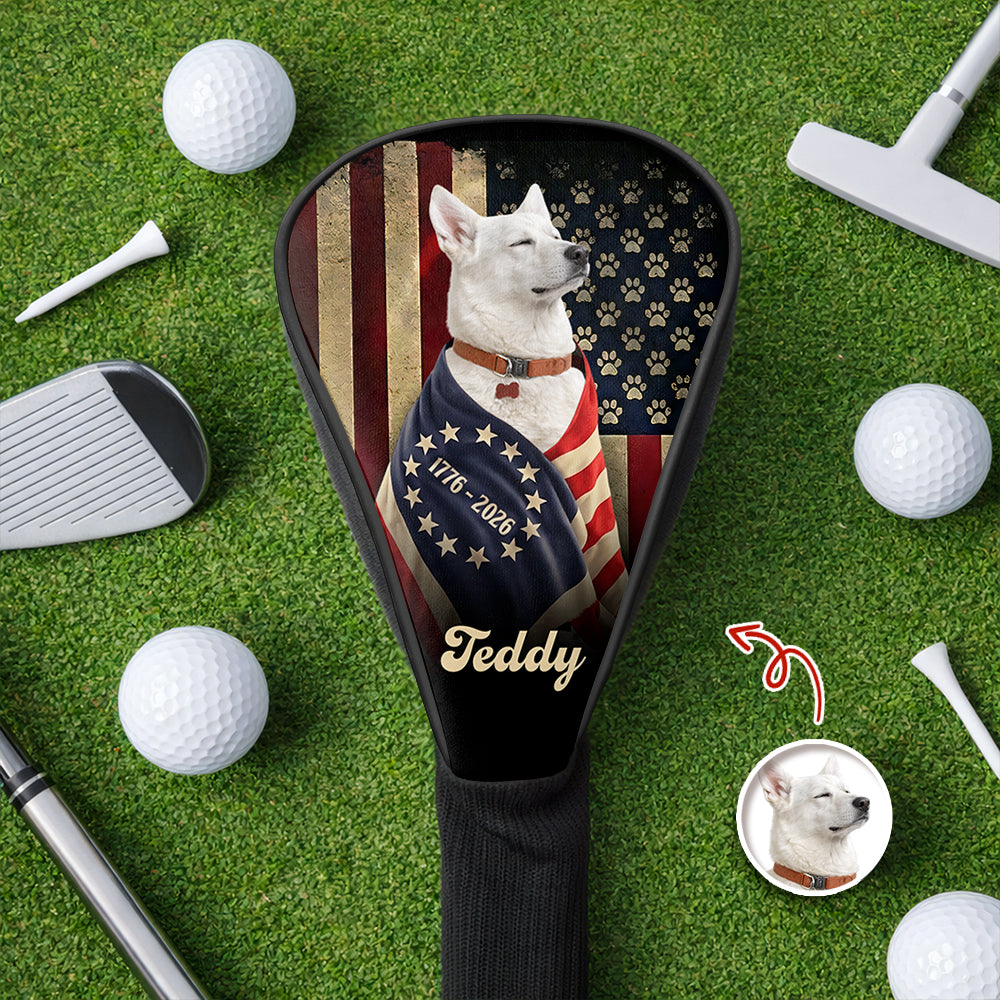Custom Dog Photo American Patriot Golf Club Head Cover HA75 921306