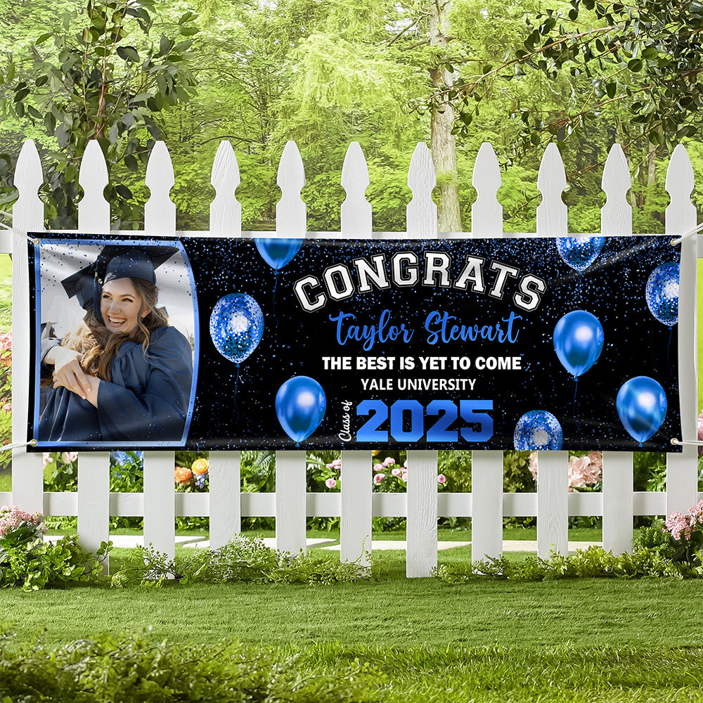 Custom Photo Class of 2025 Personalized We So Proud Of You Banner Graduation Party Gift CH07 895486