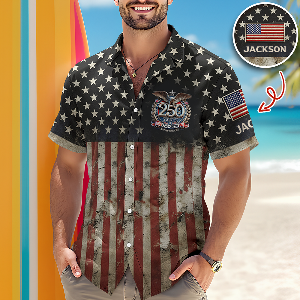 Personalized Name USA 250th Anniversary Hawaii Shirt HA75 920886