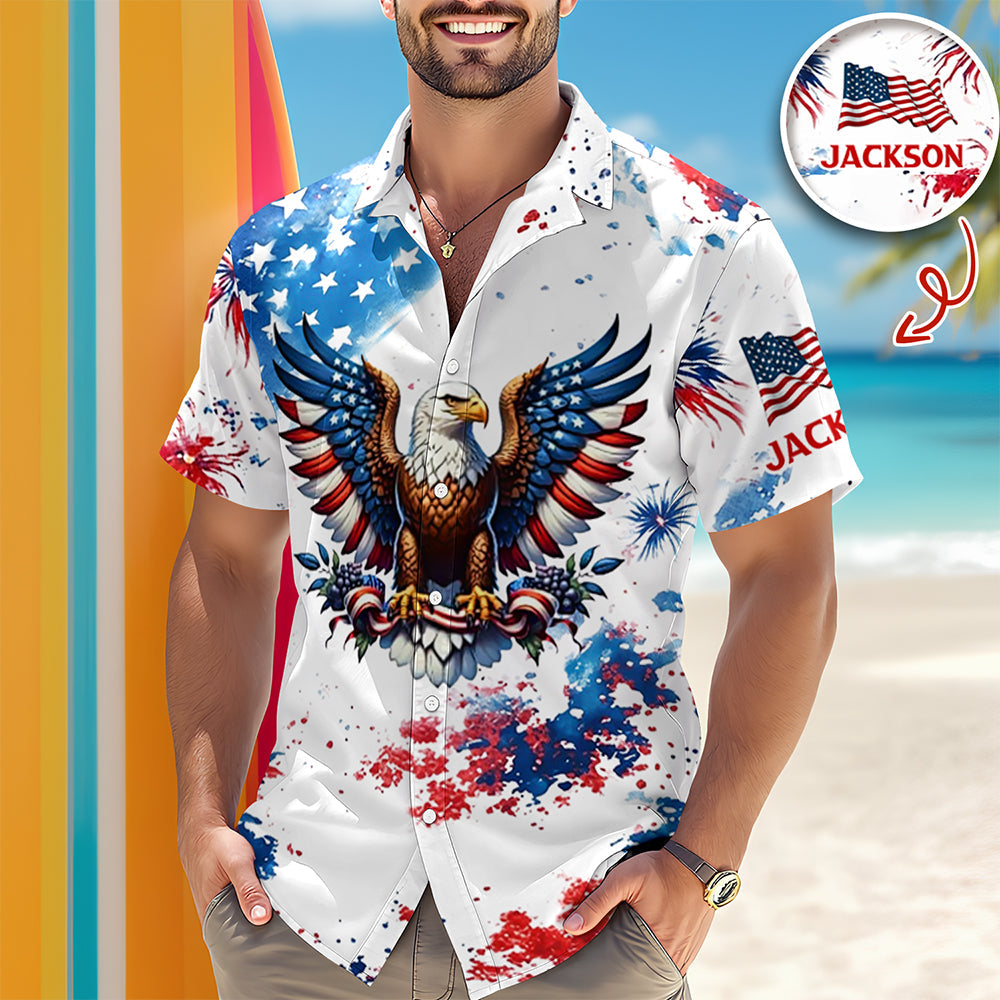Custom Name American Pride Patriotic 250th Anniversary Eagle Hawaii Shirt HA75 920888