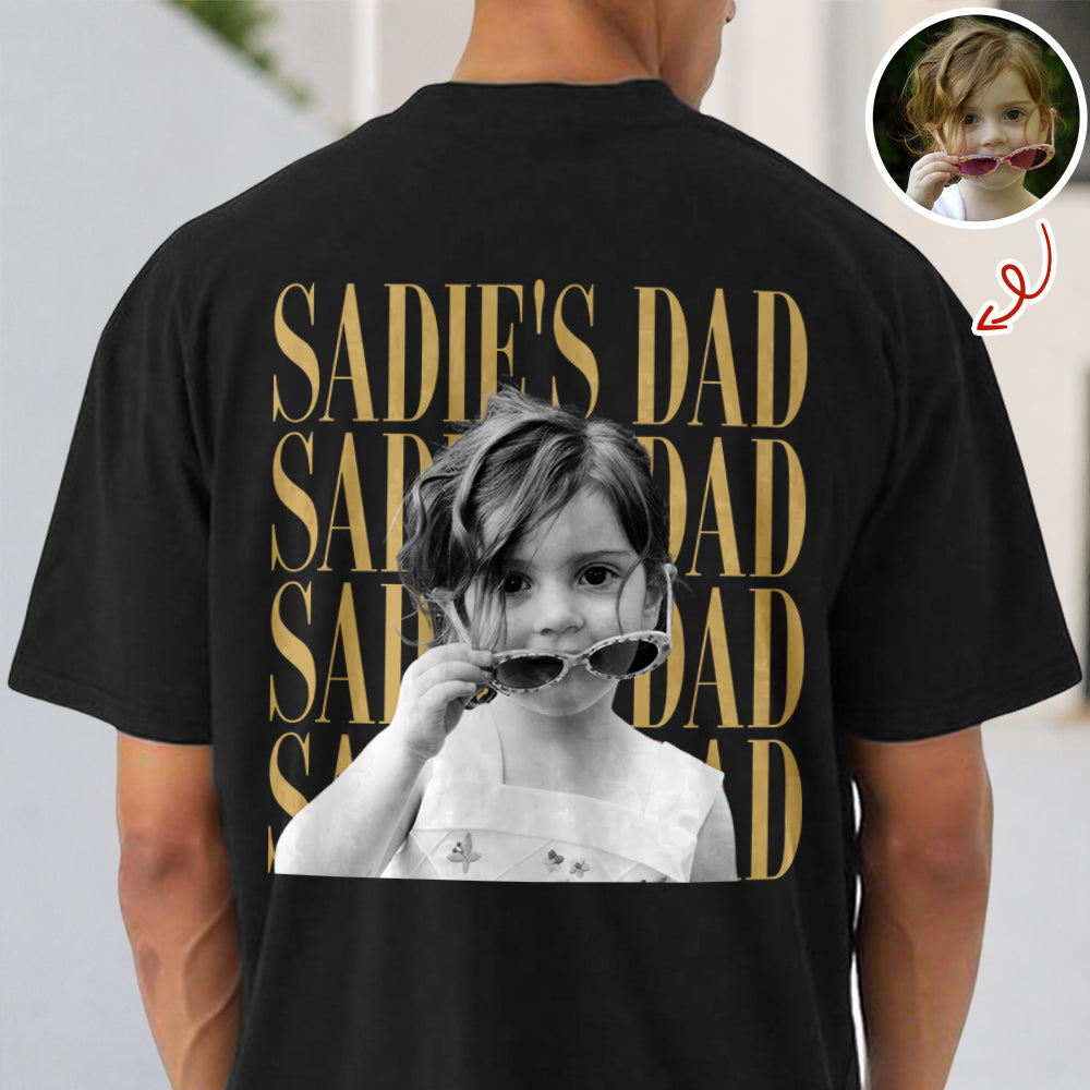 Personalized Vintage Photo Dad, Mom, Grandpa, Grandma Family Back Dark Shirt HA75 921522