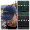 Charlie Kirk Freedom Washed Denim Baseball Cap HA75 64466