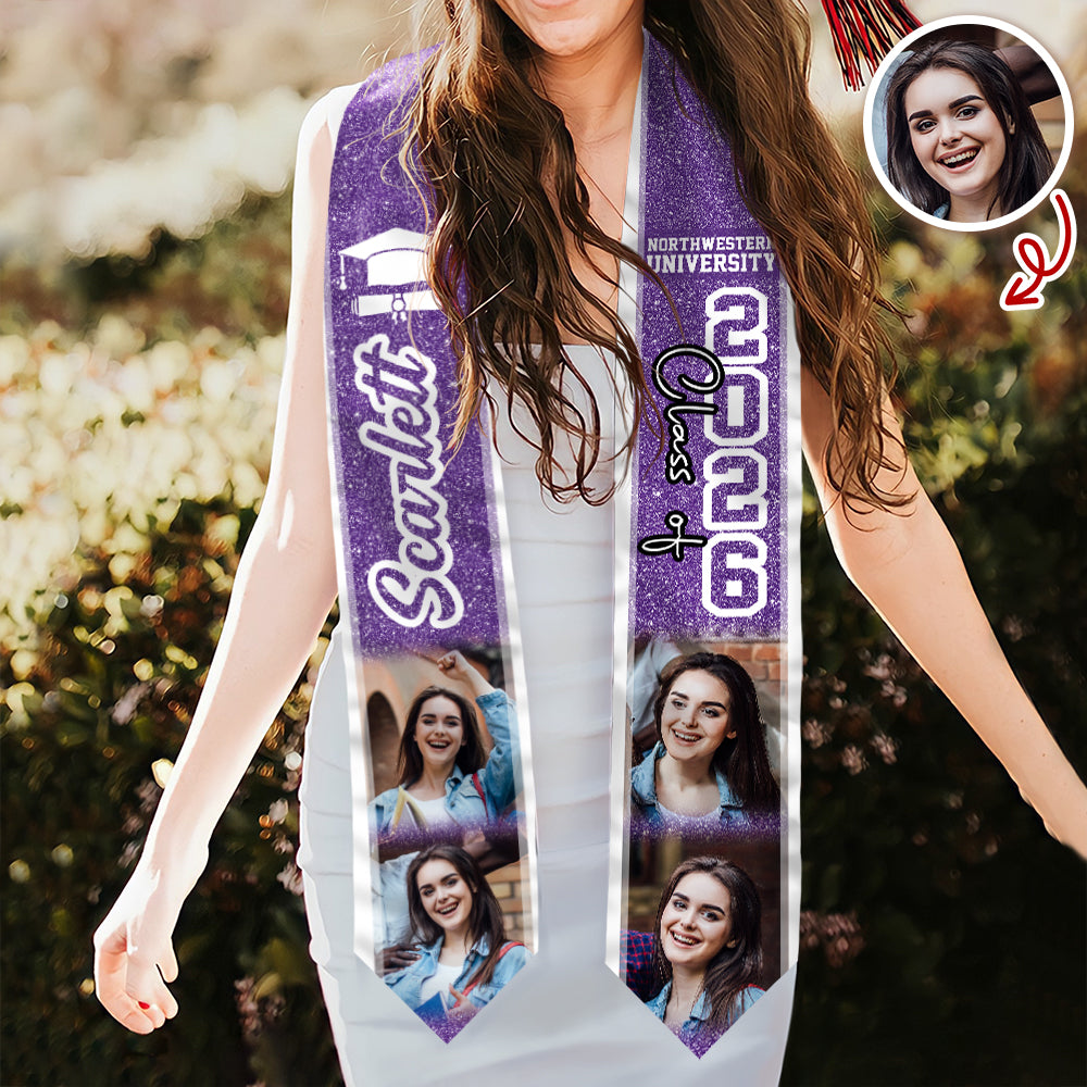 Personalized Photo Graduation Class of 2026 Stole Gift for Graduates HO82 901912