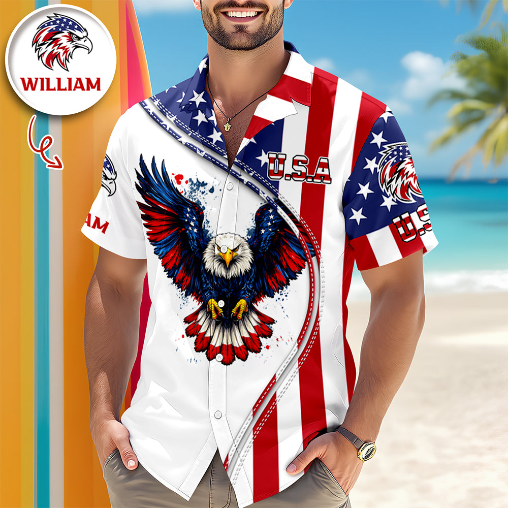 Custom Name American Pride Patriotic 250th Anniversary Eagle Hawaii Shirt HA75 921096