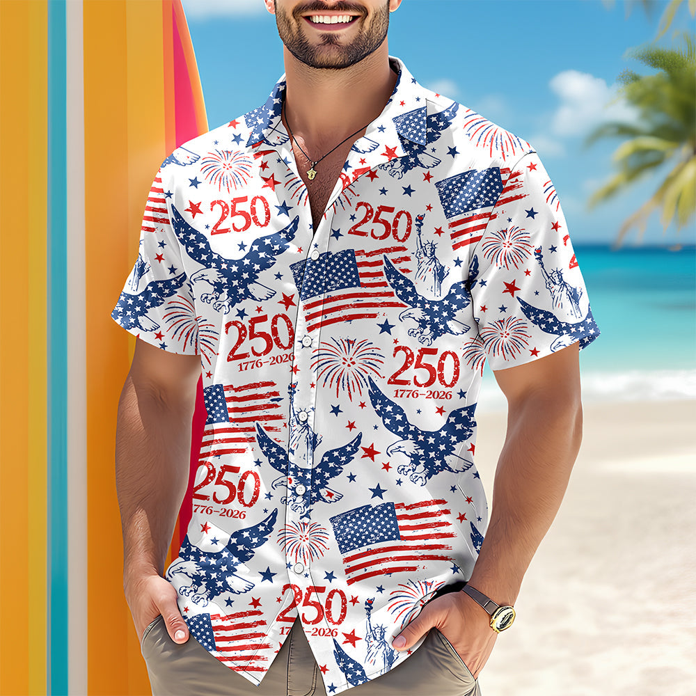 Personalized America 250th Anniversary Patriotic Eagle Hawaii Shirt HA75 920292