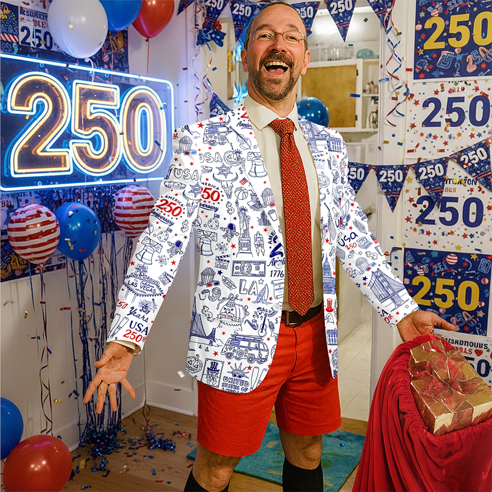 USA 250th Anniversary Patriotic Men's Suit HA75 920740