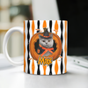 Custom Dog Cat Photo Halloween Pumpkin With Striped Pattern Mug HO82 903142