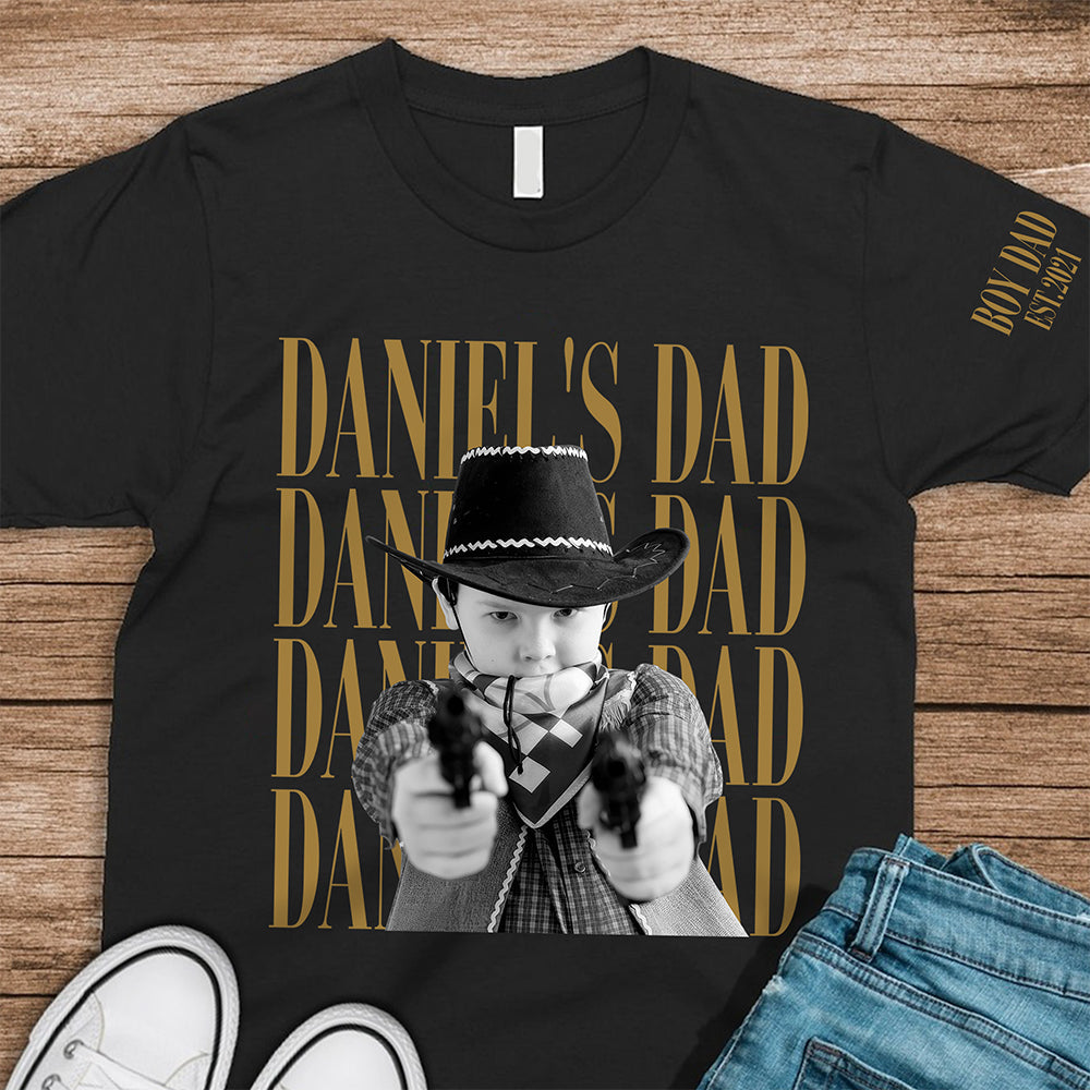 Personalized Vintage Photo Dad Mom Short Sleeve Print Shirt HA75 921590