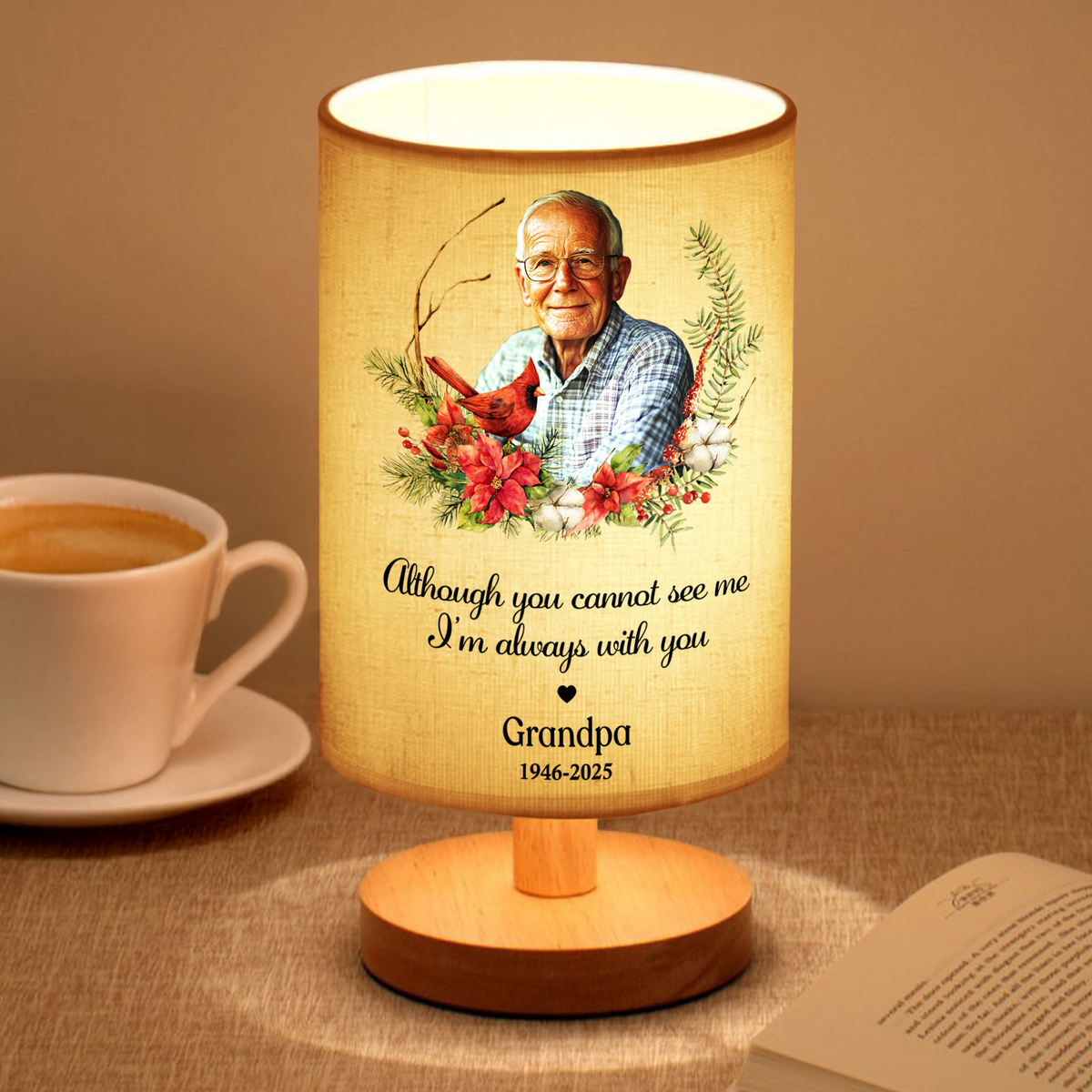 Custom Photo You Will Remain In Our Hearts Forever Memorial Fabric Lamp HA75 892360