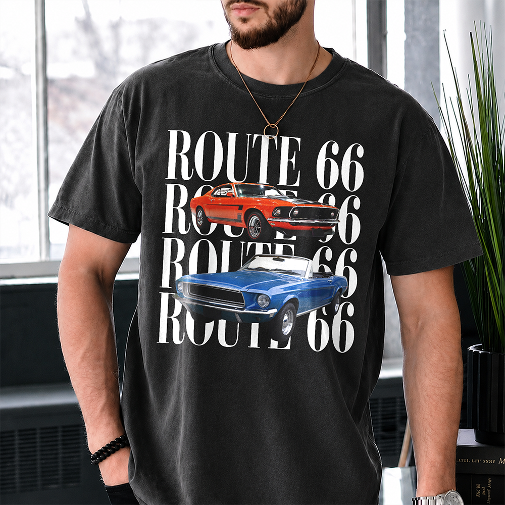 Personalized Vintage Car Photo Route 66 Comfort Shirt For Car Lovers HA75 921684