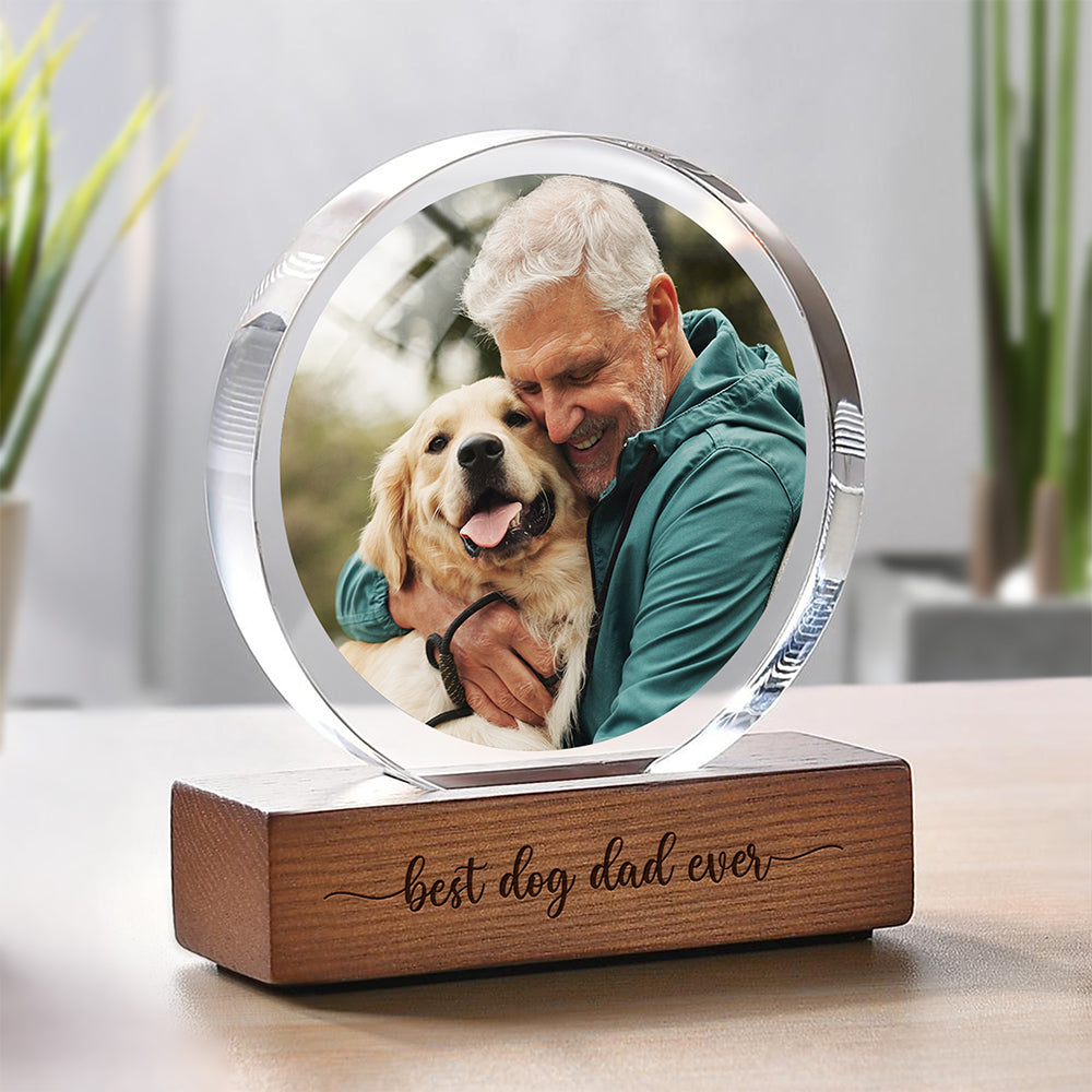 Custom Dog Cat Photo Round Acrylic Frame Block Christmas Gift HA75 892942