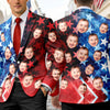 Custom Face Photo With US Flag Vertical Stripes Men's Suit HO82 902078