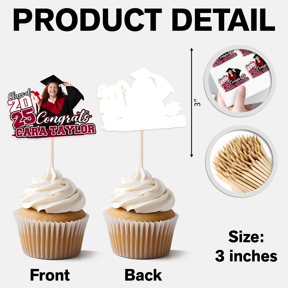 Custom Funny Face Congrats Graduation Party Decoration Cupcake Toppers LM32 893195