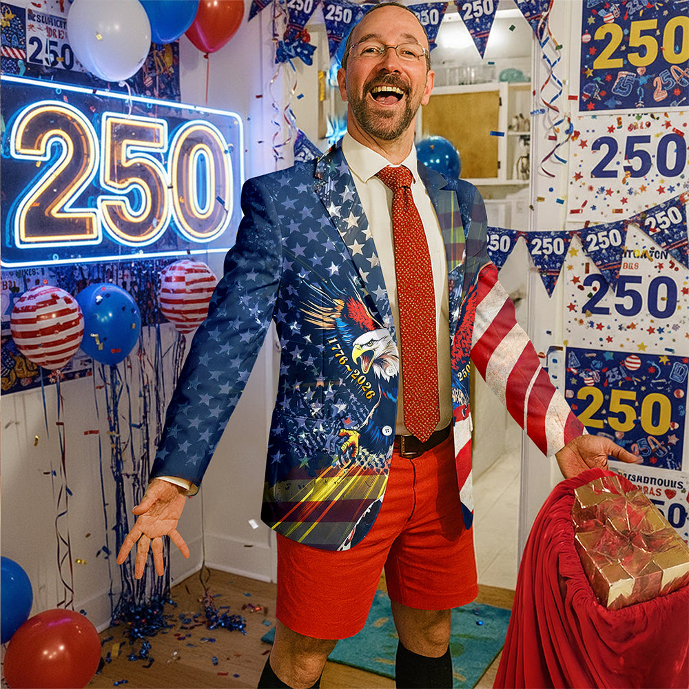 Patriotic 250th America 1776-2026 Eagle Men's Suit HA75 920846