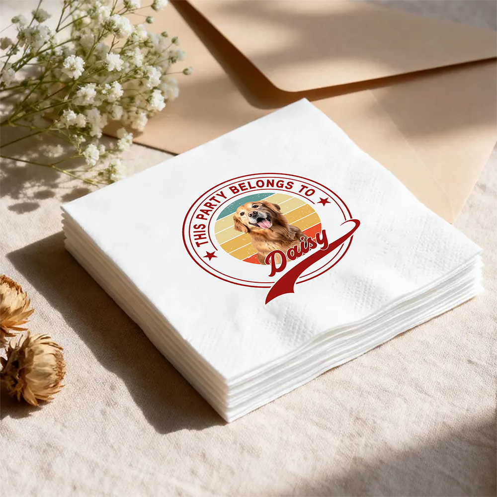 Personalized This Party Belongs To Dog Cat Napkins For Party Decor HO82 902214