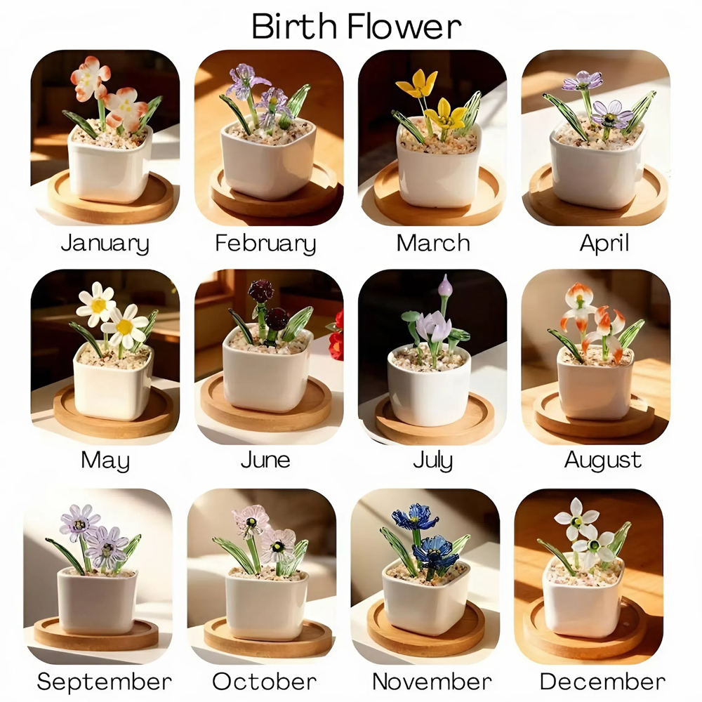 Personalized Tulip Glass Flower Pot - Unique Birthday Gift For Mother, Happy Mother's Day HA75 920800