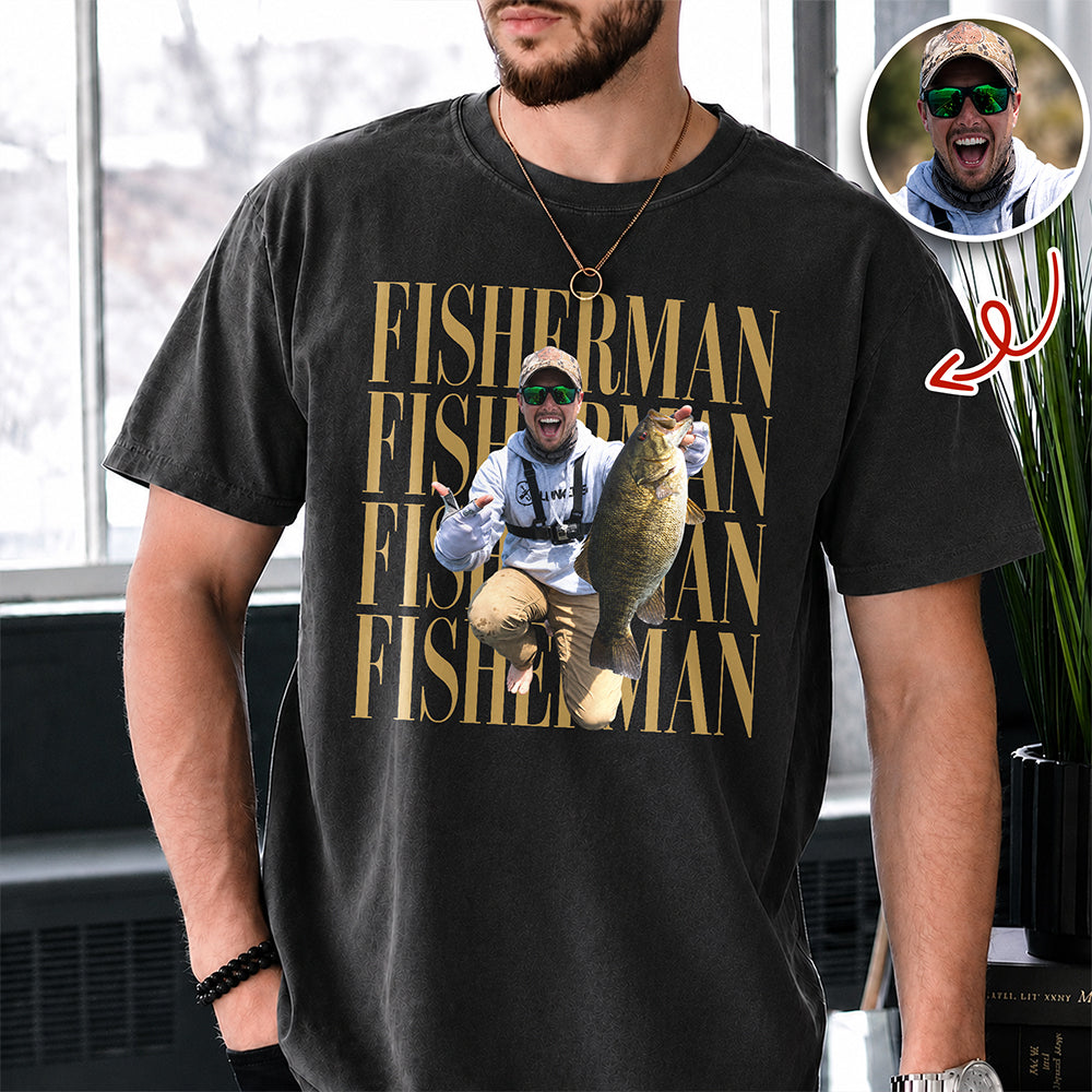 Personalized Vintage Photo Fisherman Comfort Shirt For Fishing Lovers HA75 921700