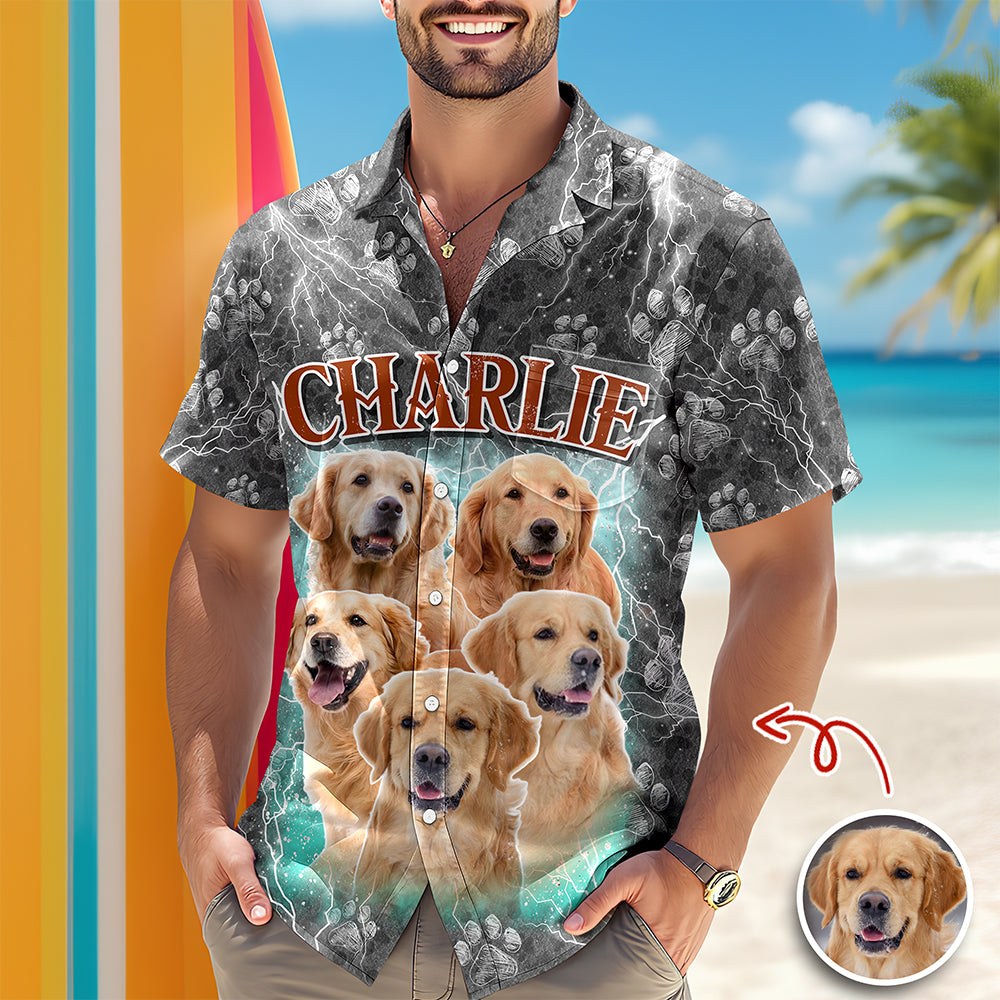 Custom Pet Photo Portrait - Personalized Hawaii Shirt Gift For Pet Owners, Pet Lovers LM32 897367