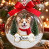Custom Dog Photo & Name 3D Acrylic Ball Ornament CH07 180410