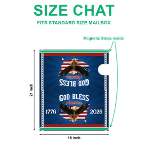 Custom 250th Anniversary God Bless America Eagle 1776–2026 Patriotic Mailbox Cover HA75 898944
