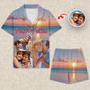 Custom Portrait Photo With Retro Style Short Pajamas Gift For Couple CH07 895506