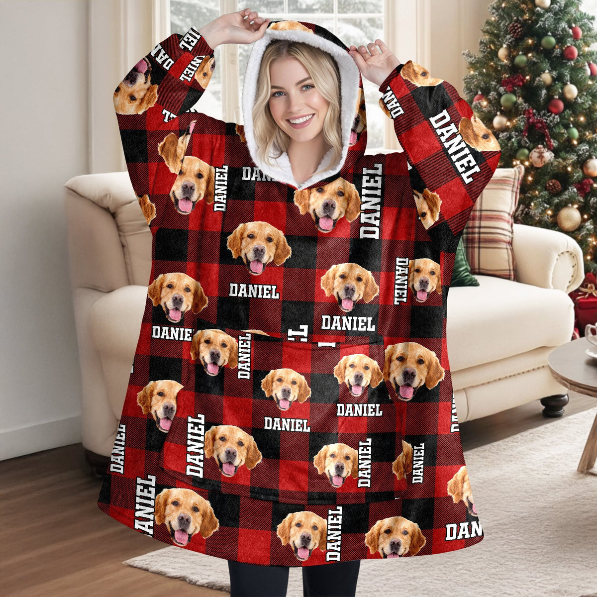 Custom Photo Name Dog Hoodie Blanket For Dog Lovers HA75 898232