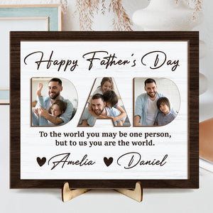 Upload Photo Happy Father's Day 2-Layered Wooden Plaque With Stand HA75 892516