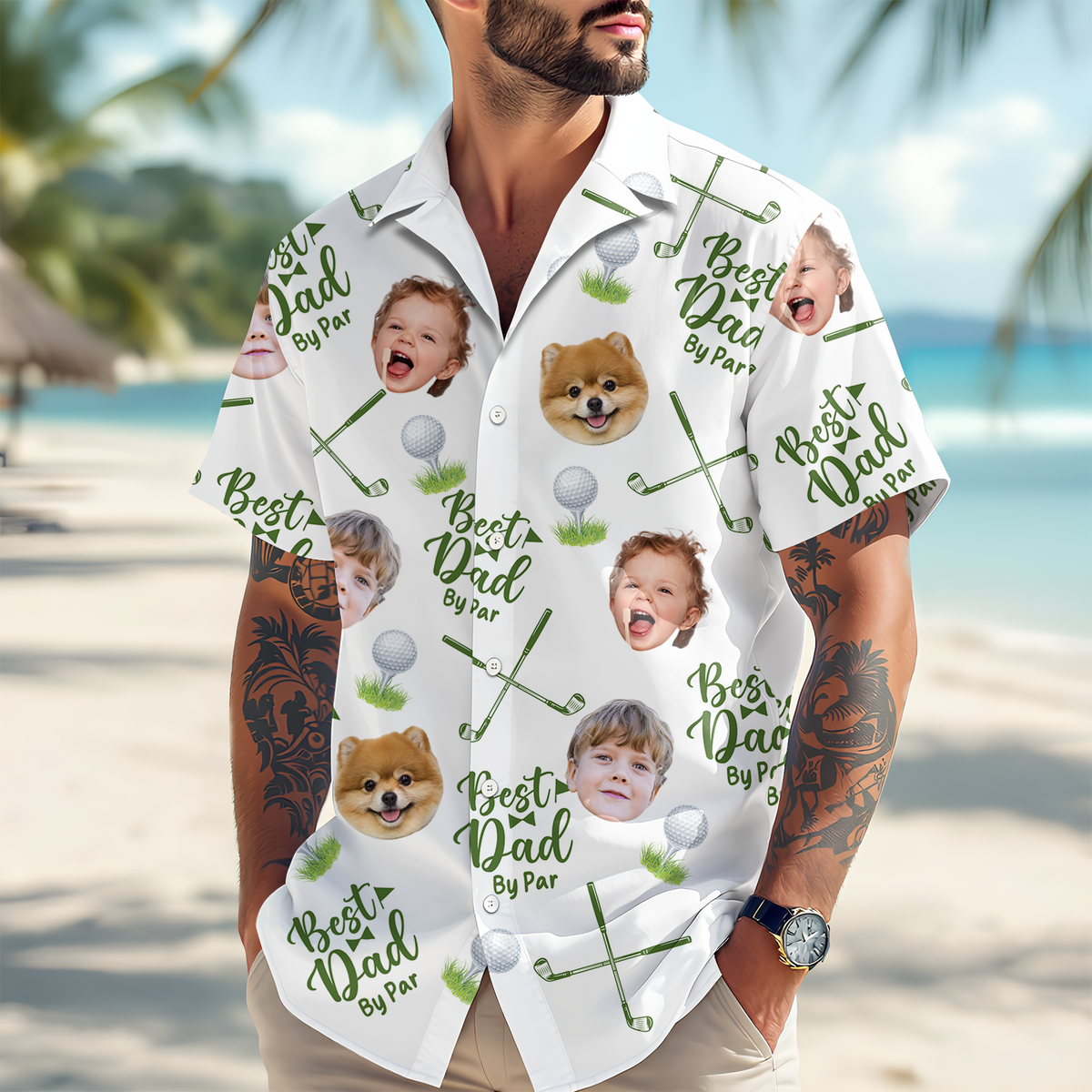 Custom Photo Best Dad By Par Hawaii Shirt CH07 895752