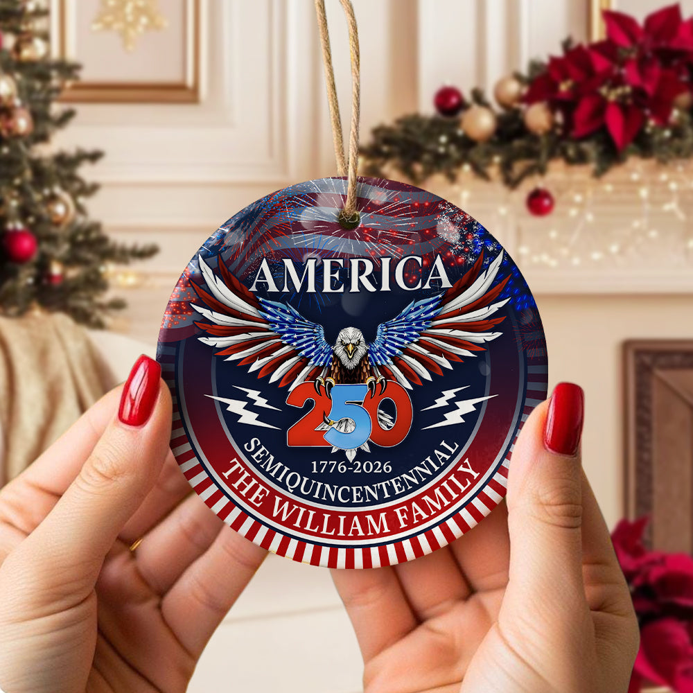 250 Years America Semiquincentennial Personalized Ceramic Ornament HA75 898536