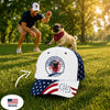 Custom Photo Human Belongs To US 250 Anniversary Classic Cap - Gift For Dog Lovers, Dog Dad, Father's Day HO82 902484