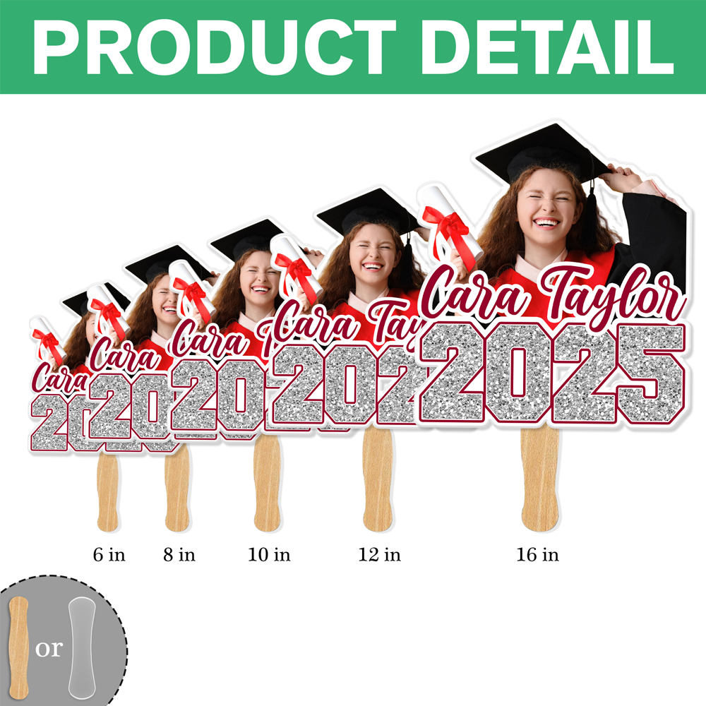 Custom Photo Class of 2025 Graduation Face Fans Graduation Party Decor Gift HA75 892004